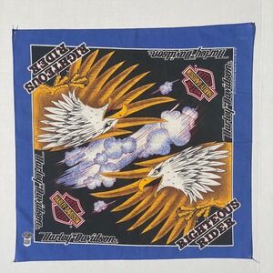 VTG Harley Davidson Scarf Bandanna Eagle Righteous Rider 21" USA Licensed 52